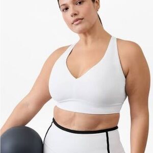 Athleta White solace sports bra D-DD+ size 2X NWT